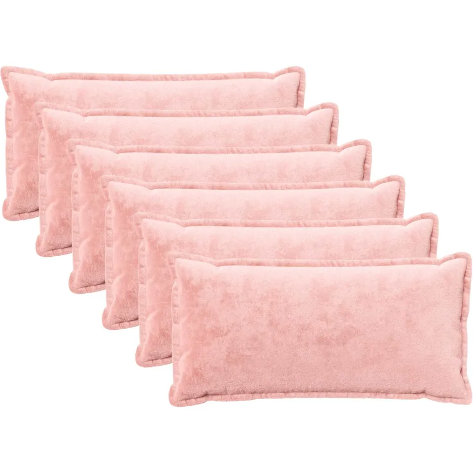 vidaXL Kussensloop 6 st HOUTEN Roze 40 x 70 cm Flanel, foto 3