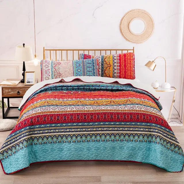 Unyqoos ® Luxueuze 3-delige Bedsprei Set met Kussenslopen voor Comfort en Stijlvolle Slaapkamer Boheems