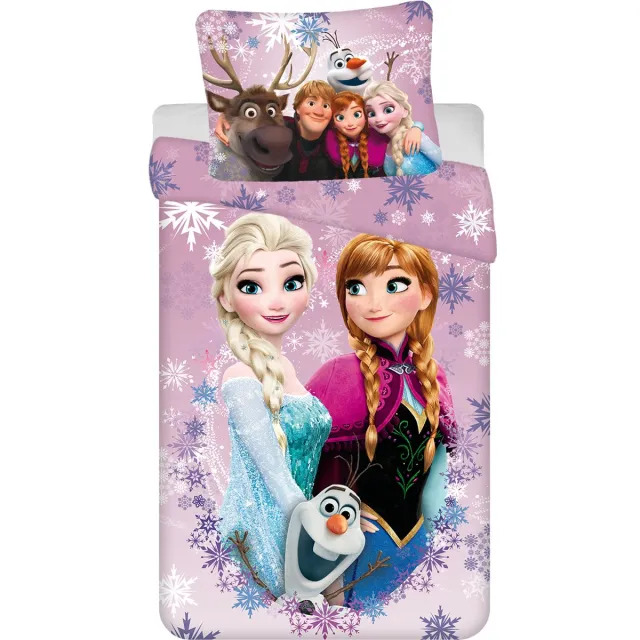 Disney Frozen Dekbedovertrek Lovely - 140 x 200 cm / 65 x 65 cm - Katoen Roze