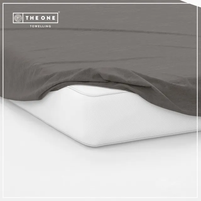 The One Towelling The One Bedding Hoeslaken - 160 x 220 cm - Lits jumeaux - Katoen/Satijn - Donkergrijs