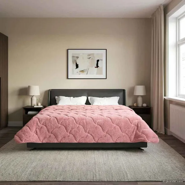vidaXL Winter Dekbed 200 x 240 cm Winter Roze Ademend, foto 2