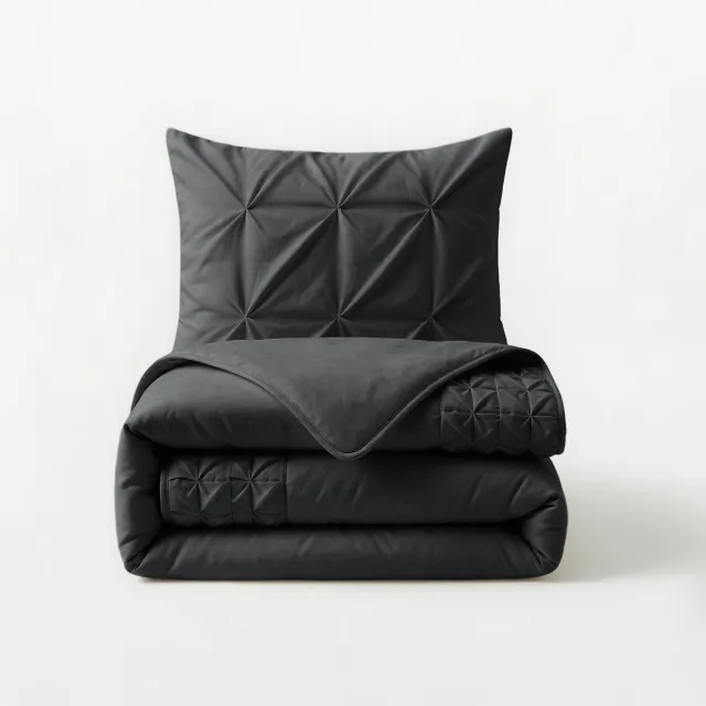 Sleeptime Border Pintuck Black 240 x 220 Zwart