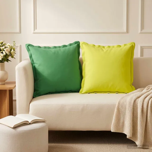 vidaXL Kussensloop 2 st HOUTEN Groen 45 x 45 cm Polyester