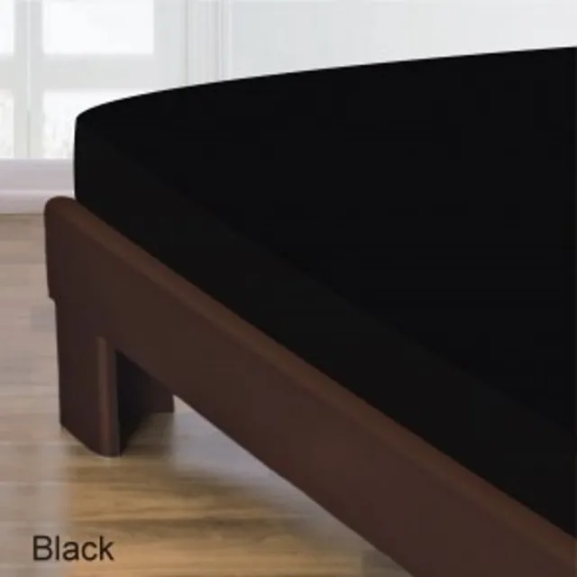 Homéé® Hoeslaken- Zwart - tweepersoons- 100 % Katoen - 160x200+30cm