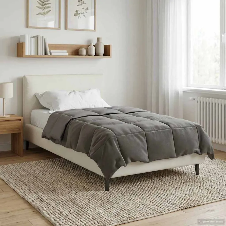 vidaXL Zomer Dekbed 155 x 200 cm Zomer Microfiber (100% polyester) lichtgrijs, foto 4