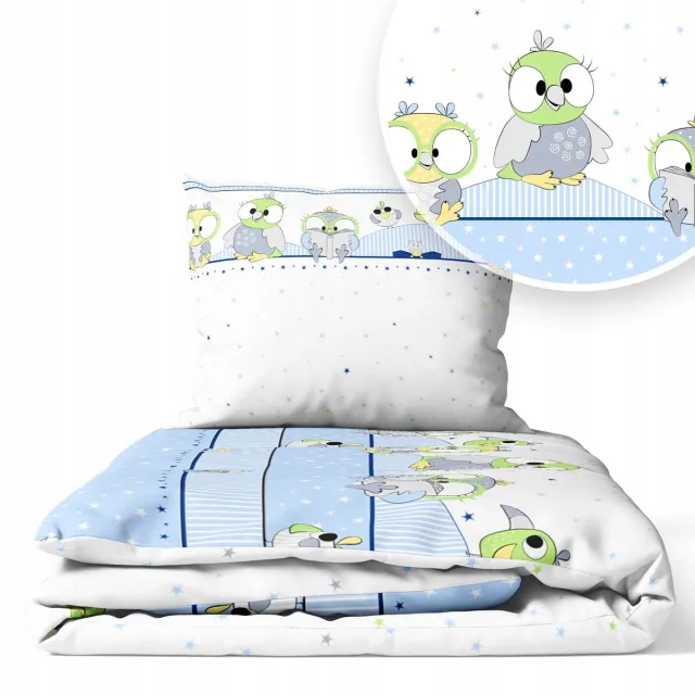 Ankras Kinderbeddengoed , 2-delig, met blauwe parkieten Multicolor