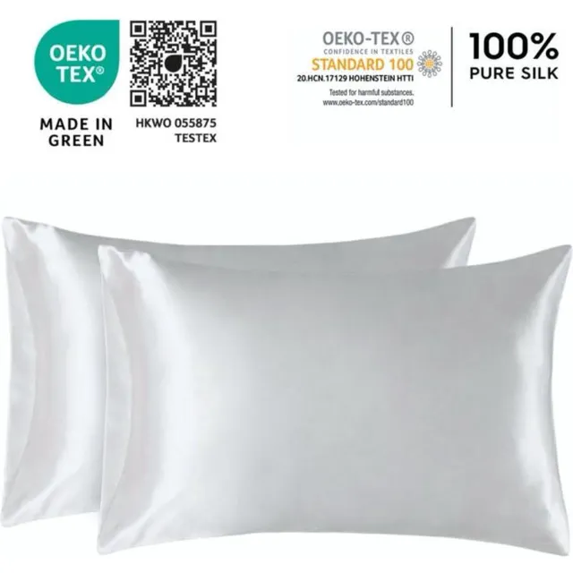 Hommard 1 Premium Zijden kussensloop, 100% moerbei zijde, 600thread count (22momme). Envelope style, Kleur Wit, maat 60x70 cm, Pure Silk 6A, Zijden kussenslopen | Zijde Kussensloop | Silk Pillow cases | Luxury | Gift packed