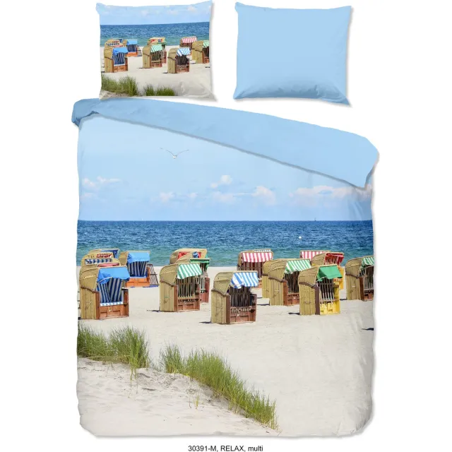 Pure dekbedovertrek strand - 2 persoons 200x200/220 cm - Multi - Microvezel