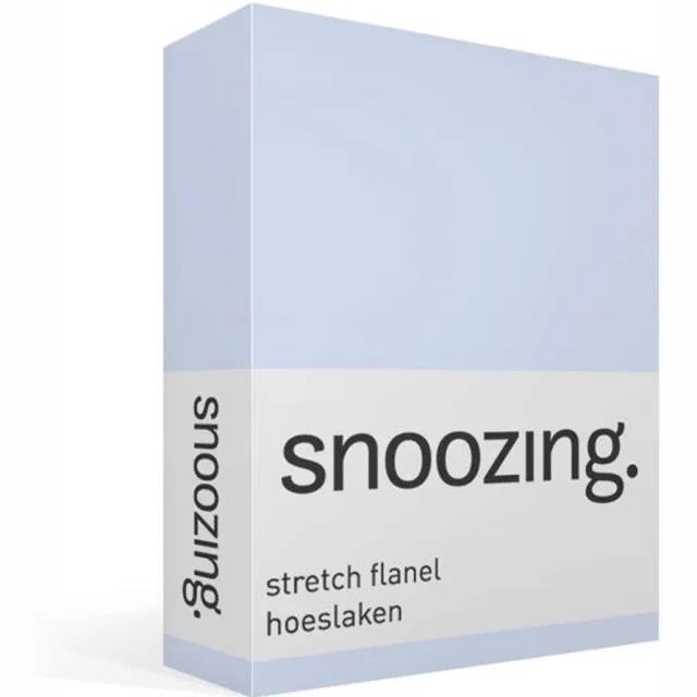 Snoozing stretch flanel hoeslaken - Extra breed - Hemel