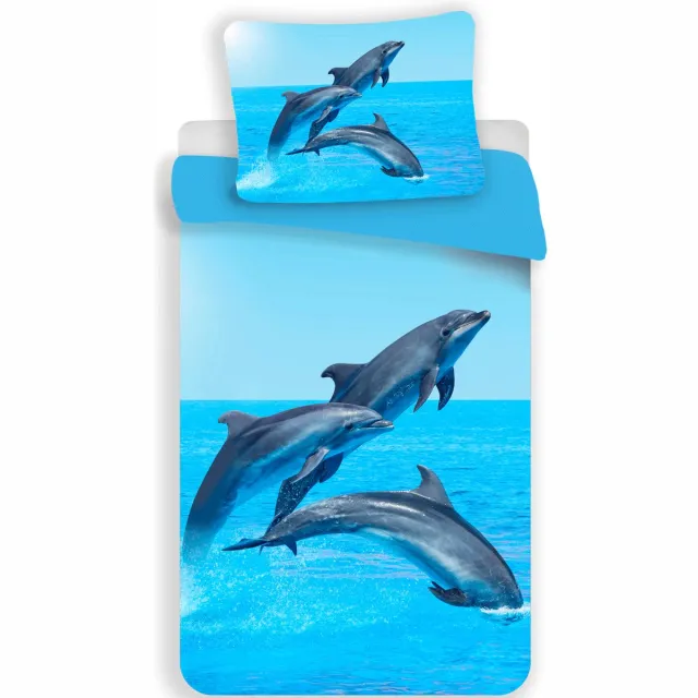 Sweet Home Dolfijnen dekbedovertrek 140 x 200 cm - 70 x 90 cm - polyester Blauw