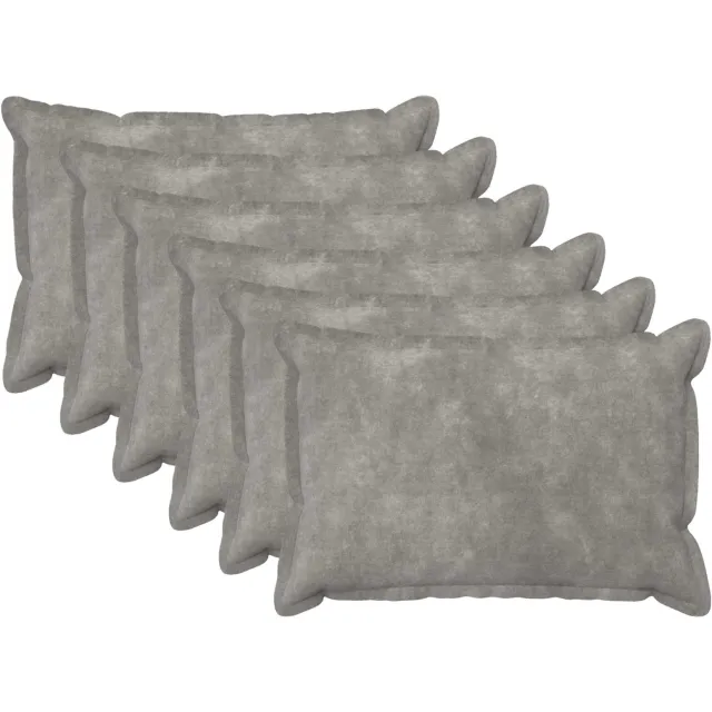 vidaXL Kussensloop 6 st HOUTEN Lichtgrijs 40 x 60 cm Microfiber Fleece