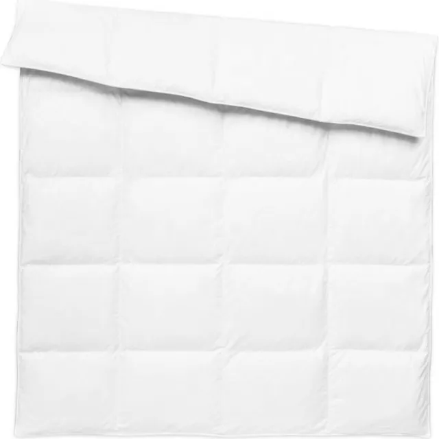 OnceDoce® Ganzendons Dekbed 135x200cm – Quattro Stagioni 4 SEIZONEN Dons Dekbed 1400g Vulling – 100% Katoenen Tijk Wit - Satijnen Bies – Wasbaar – Ademend en comfortabel