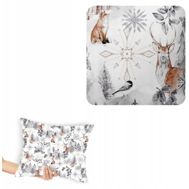 Designpremium Kerstkussenhoes 40x60 cm - Satijnkatoen met Ritssluiting Wit