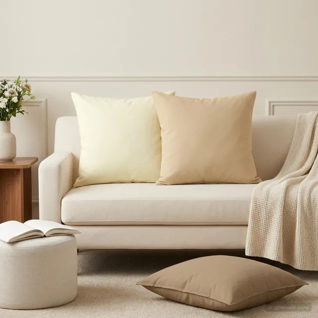 vidaXL Kussensloop 6 st HEERLEN Beige 45 x 45 cm Polyester