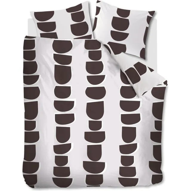 vtwonen Moons dekbedovertrek - Lits-jumeaux - 240x200/220 cm - Bruin