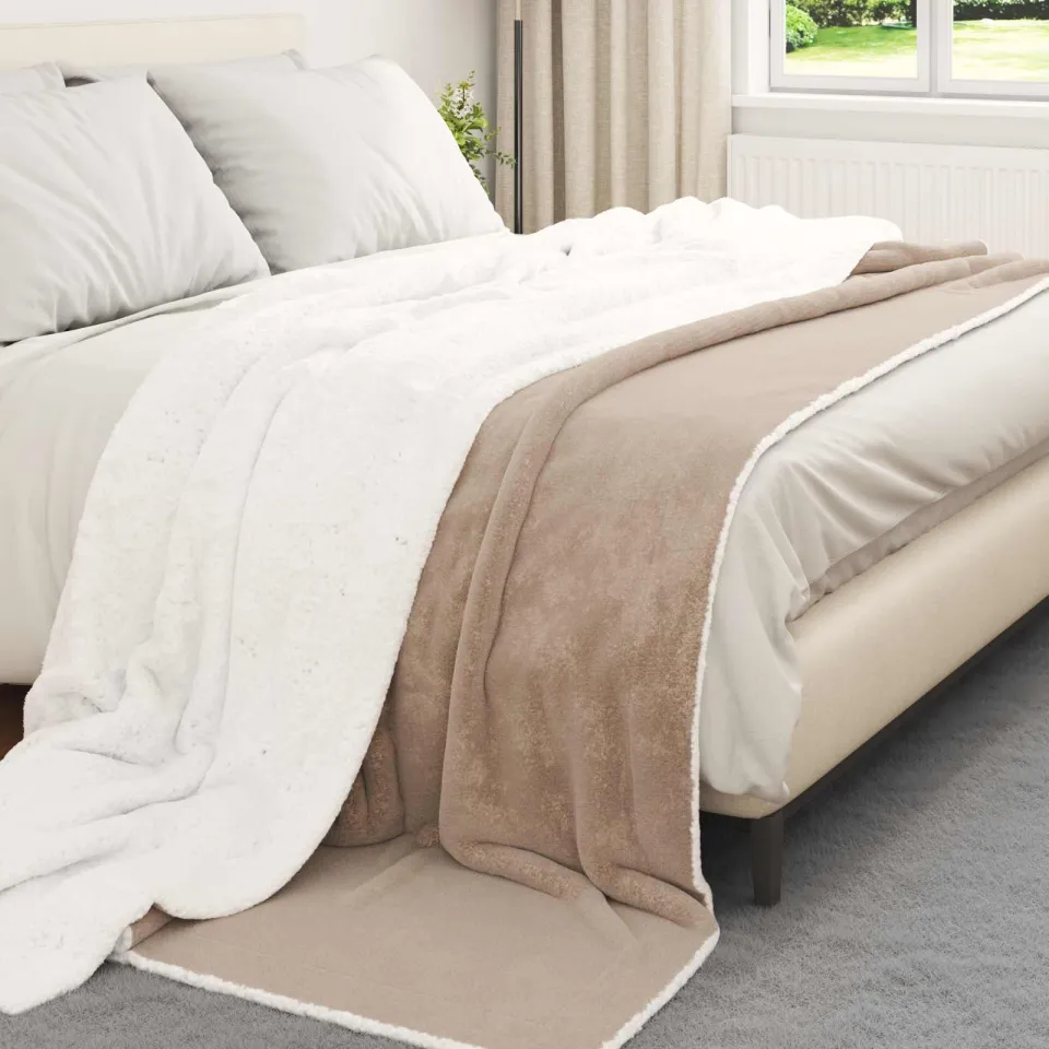 vidaXL plaid Camel 270 x 240 cm 3,17 kg Fleece, foto 3
