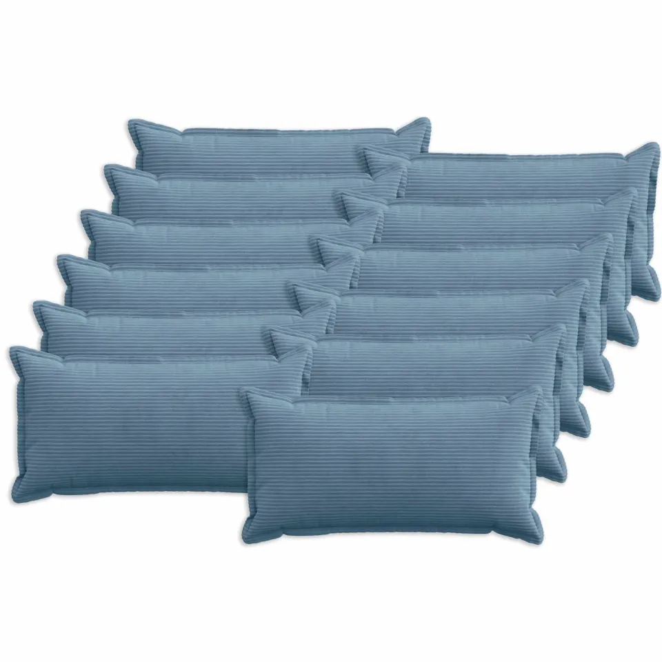 vidaXL Kussensloop 12 st HOUTEN Blauw 40 x 80 cm corduroy, foto 3
