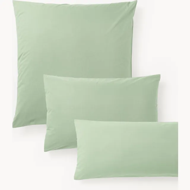 Westwing Collection Katoenen perkal kussensloop Elsie Lichtgroen