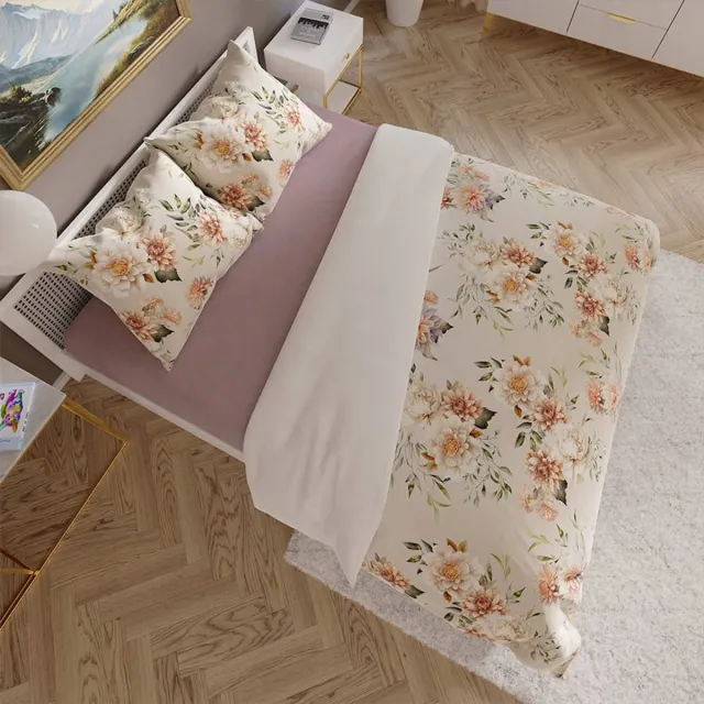 Markizeta Katoenen satijnen dekbedovertrek Manila met bloemenprint meerkleurig