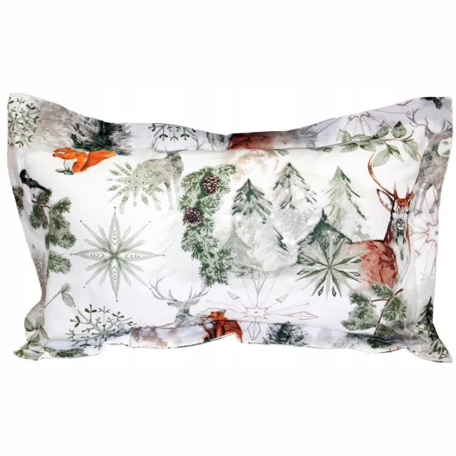 Timex-Pol Kerst Kussenhoes 30x50cm met Rand - Satijn Katoen Overige kleuren