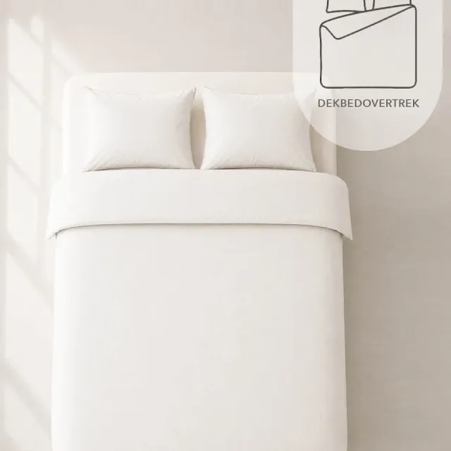 HOOMstyle Dekbedovertrek met kussenslopen - luxe micro Percale - dekbedovertrek - Cotton White, foto 2