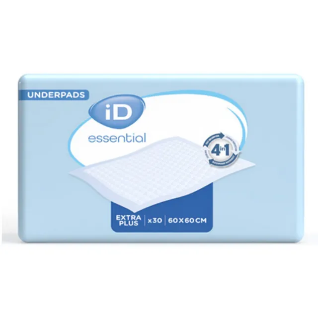 ONTEX ID Essential Underpads Extra Plus 60 x 60 cm - 1 paquet de 30 protections 1 pak van 30 stuks