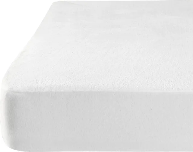 Mislina Waterdichte Matrasbeschermer 90X200 cm - Hoeslakenbadstof - Ademend - Antibacteriëel - Wit