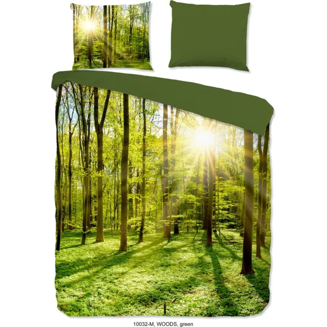 Pure Dekbedovertrek "bomen in het bos" - Groen - Microfiber Green