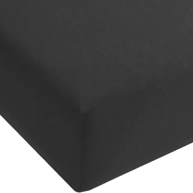 MatrasDirect Hoeslaken Jersey Katoen - Zwart - 90x210 - 100% Katoen - Oeko-Tex gecertificeerd