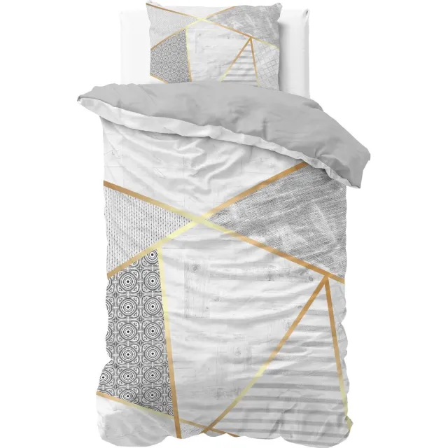 Dreamhouse Graphic - Dekbedovertrek - Eenpersoons - 140x200/220 + 1 kussensloop 60x70 - Wit