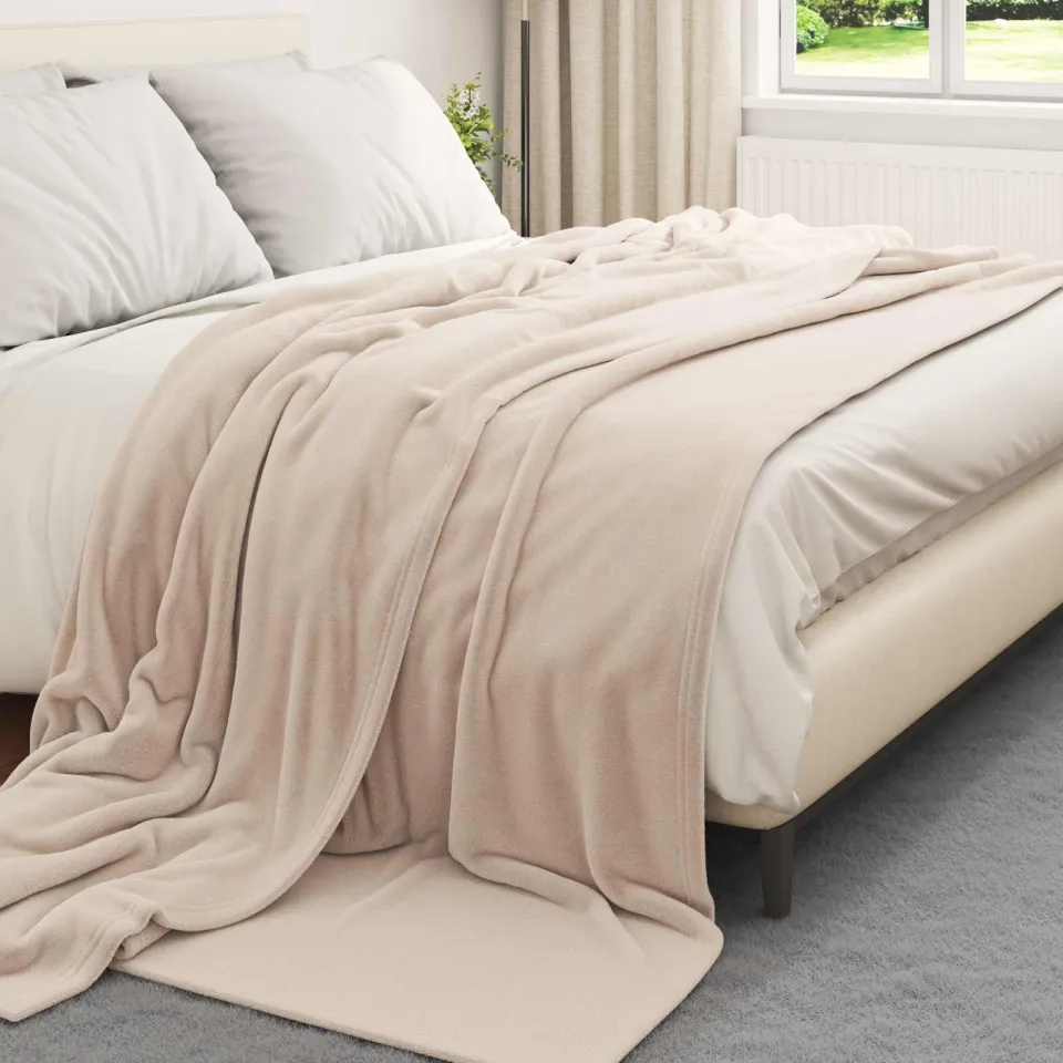 vidaXL Kleden 6 st Beige 270 x 240 cm 9,93 kg Fleece, foto 3