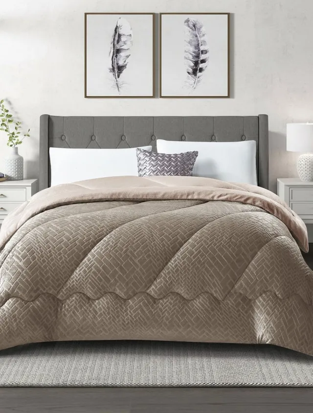 Madi 2-in-1 Hoesloos Dekbed – Blankoro - 160x220 cm – Crème/Taupe – Warm & Zacht - Maak van jouw slaapkamer een luxe hotelkamer!