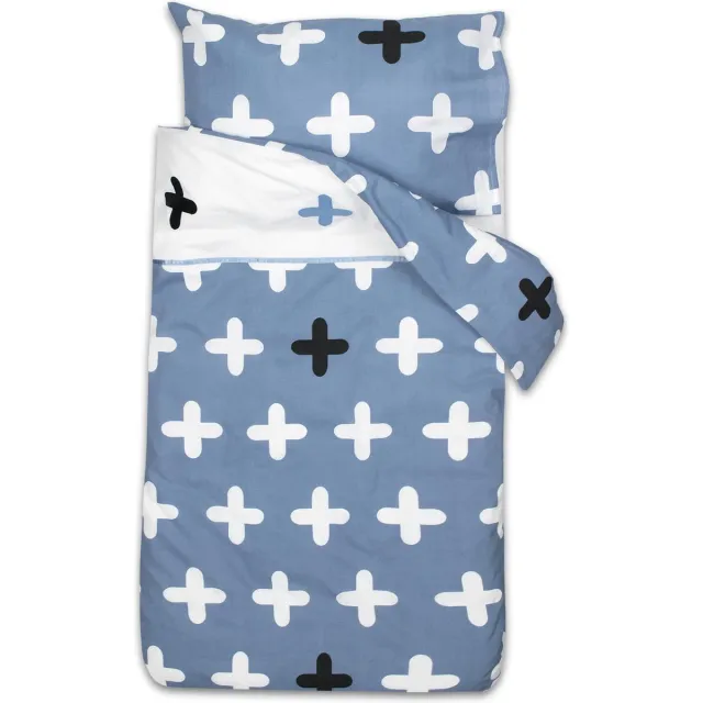 Briljant Baby Dekbedovertrek Crizz Crozz - Junior - 120x150 - Silver Blue Wit