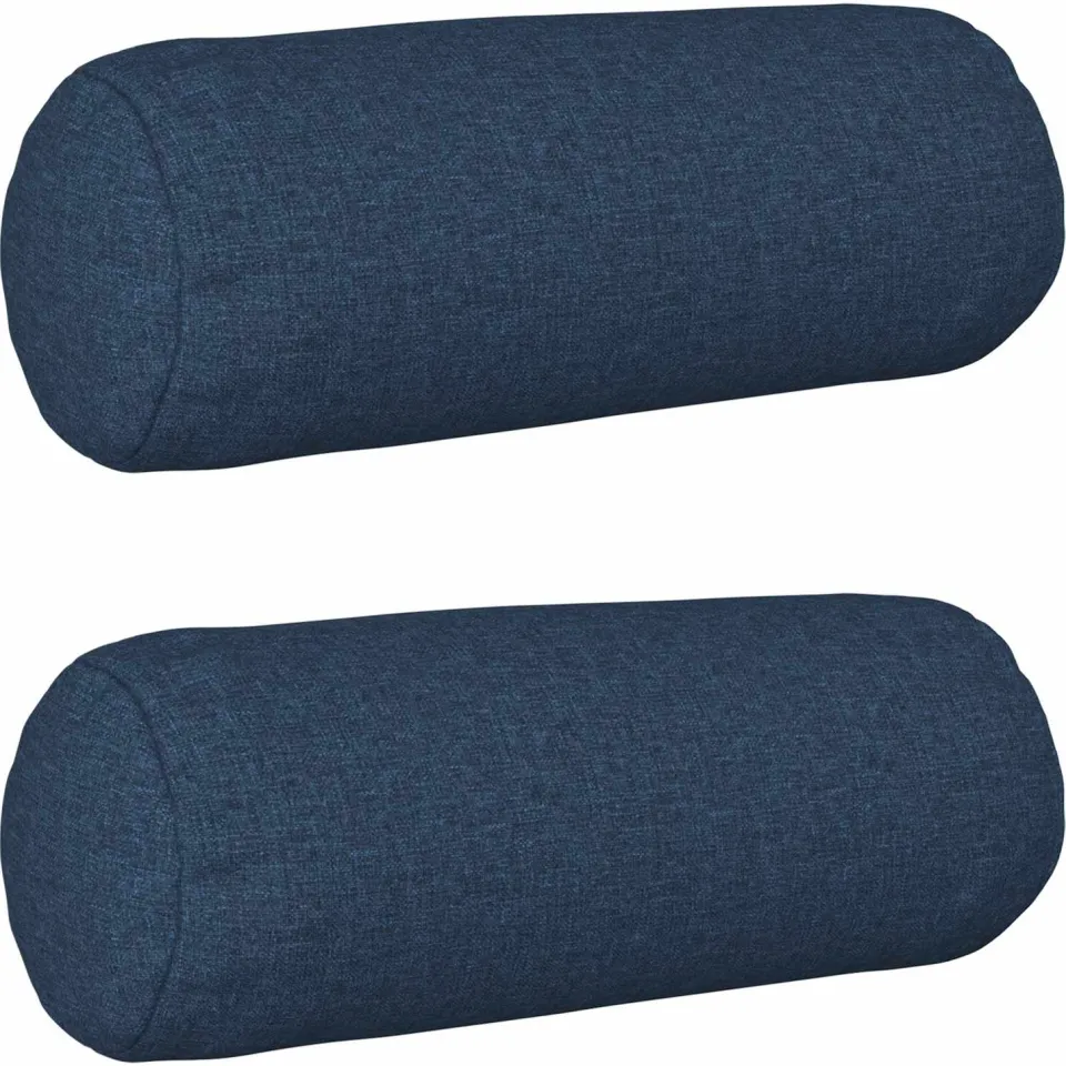 vidaXL Kussensloop 2 st HEERLEN Blauw Dia. 15 x 40 cm Stof, foto 3