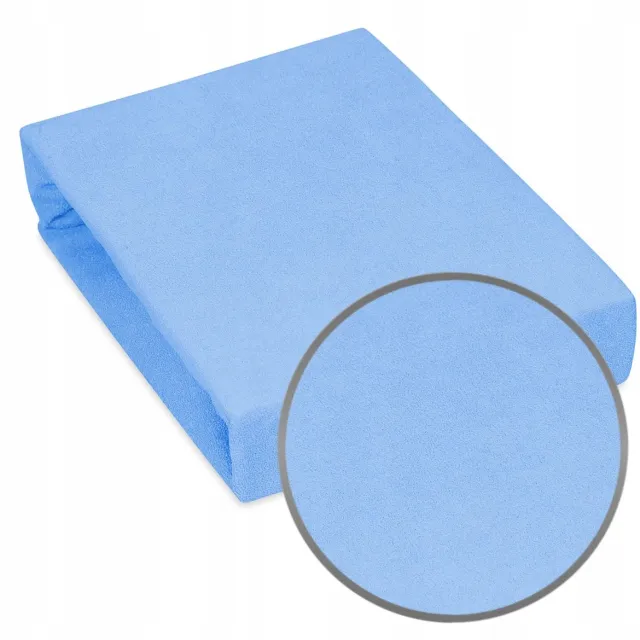 Designpremium Blauwe Frotte Hoeslaken met Elastiek - 90x200 cm