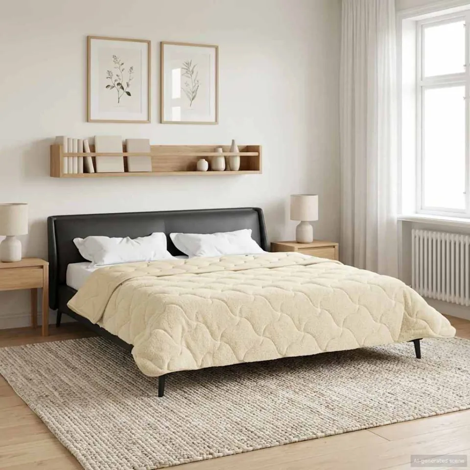 vidaXL Zomer Dekbed 200 x 220 cm Zomer Crèmekleurig Ademend, foto 4