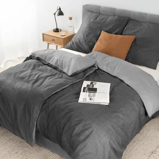 Lionto Renforcé Katoen Beddengoed 4-delig 135x200cm Grijs