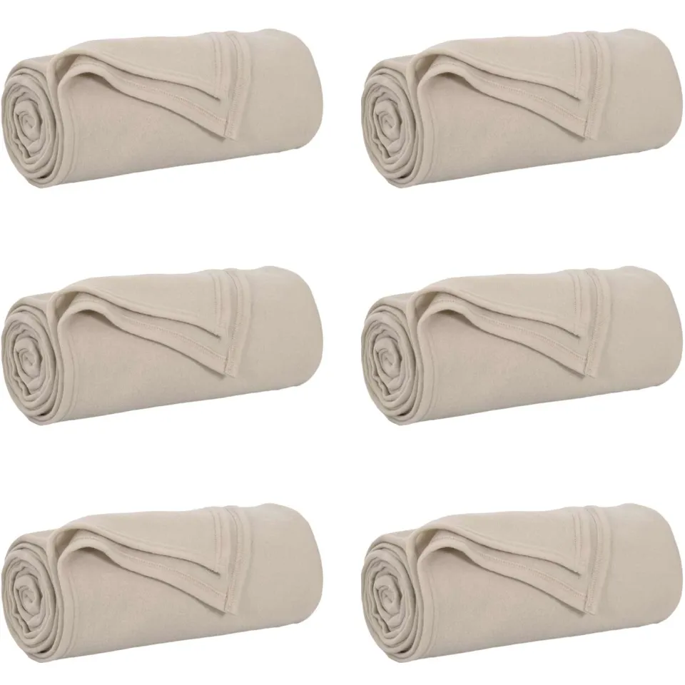 vidaXL Kleden 6 st Beige 270 x 240 cm 5,08 kg Fleece
