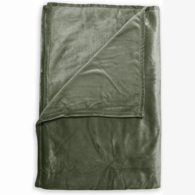Zohome Plaid Cara - Warme deken voor op de bank - Zacht - 140x200 cm - Groen Olive Green