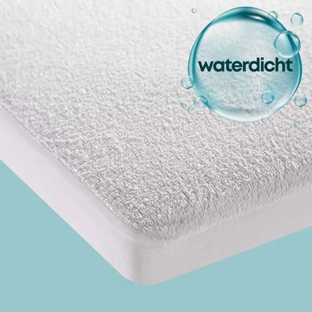 Zavelo Waterdichte Matrasbeschermer Topper Hoeslaken Badstof-Lits-jumeaux (180x220 cm) Wit