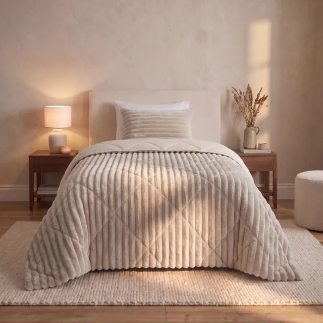 Zensation Lazy all-in-one dekbed ribstof - off white, foto 2