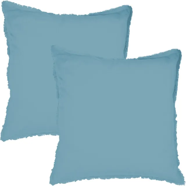 Matt & Rose Set Kussenslopen IJsblauw - 65 x 65 cm - Gewassen Katoen
