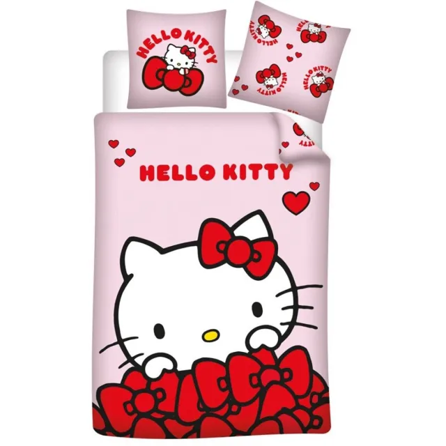Hello Kitty & Friends Dekbedovertrek Cute - 140 x 200 cm / 65 x 65 cm - Polykatoen Roze