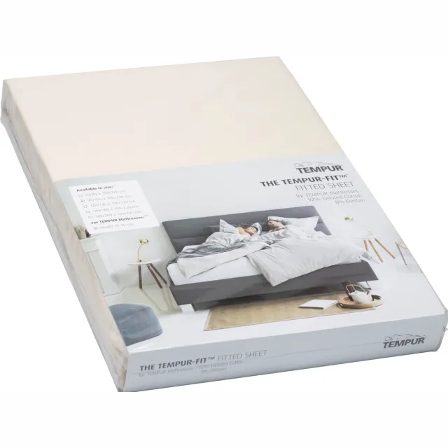 TEMPUR Hoeslaken TEMPUR® Stretch Jersey Crème - 180/200 x 200/220 cm