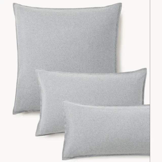 Westwing Collection Flanellen kussenhoes Katja grijs