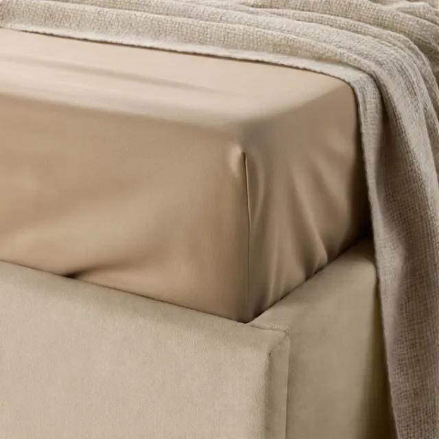 Y-not® Y-NOT™ - Velvet Velours - Hoeslaken- Nude - 160x200+30cm 2-Persoons - Hoekhoogte 30cm - 30 dagen proefslapen