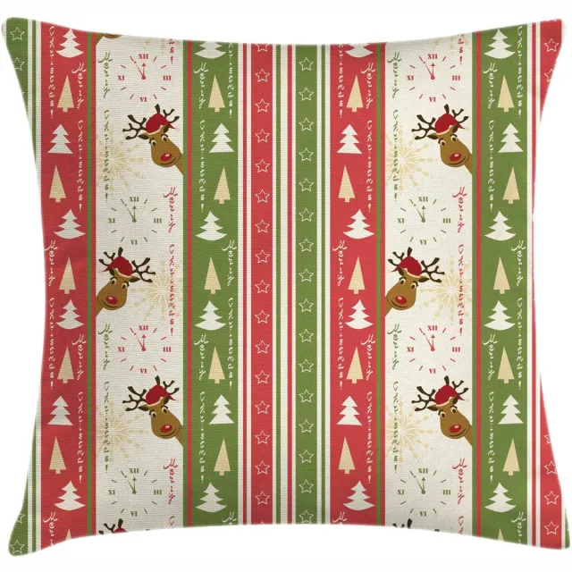 ABAKUHAUS Kerstkussenhoes 45x45 cm – Dubbelzijdig bedrukt, rits Groen