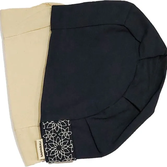 Samarali Biologisch Katoenen Halve Maan Meditatiekussenhoezen - Marineblauw - 38 x 25 x 14 cm - Geschikt voor Zafu Meditatiekussen - Yoga Kussen - Duurzaam - Zen Accessoire Navy Blue