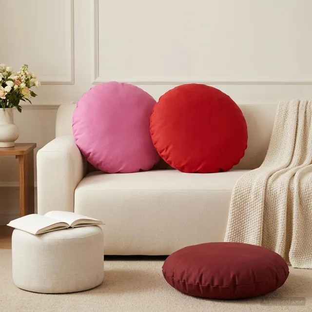 vidaXL Kussensloop 6 st HEERLEN Roze Dia. 60 cm Polyester, foto 2