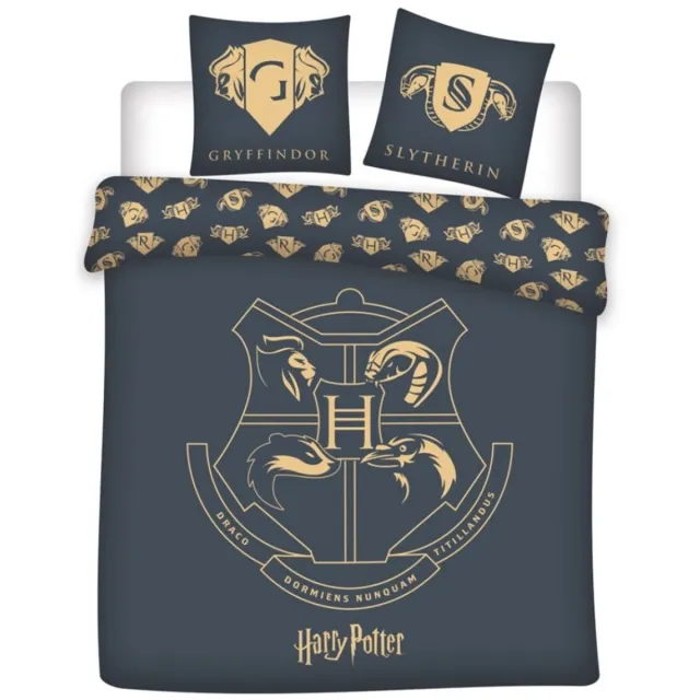 Harry Potter Dekbedovertrek logo - 240 x 220 cm Polyester Blauw